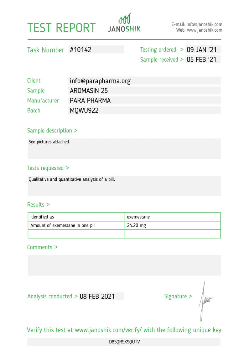 PARA PHARMA AROMASIN 25MG 2 PARA PHARMA AROMASIN 25MG - Image 2